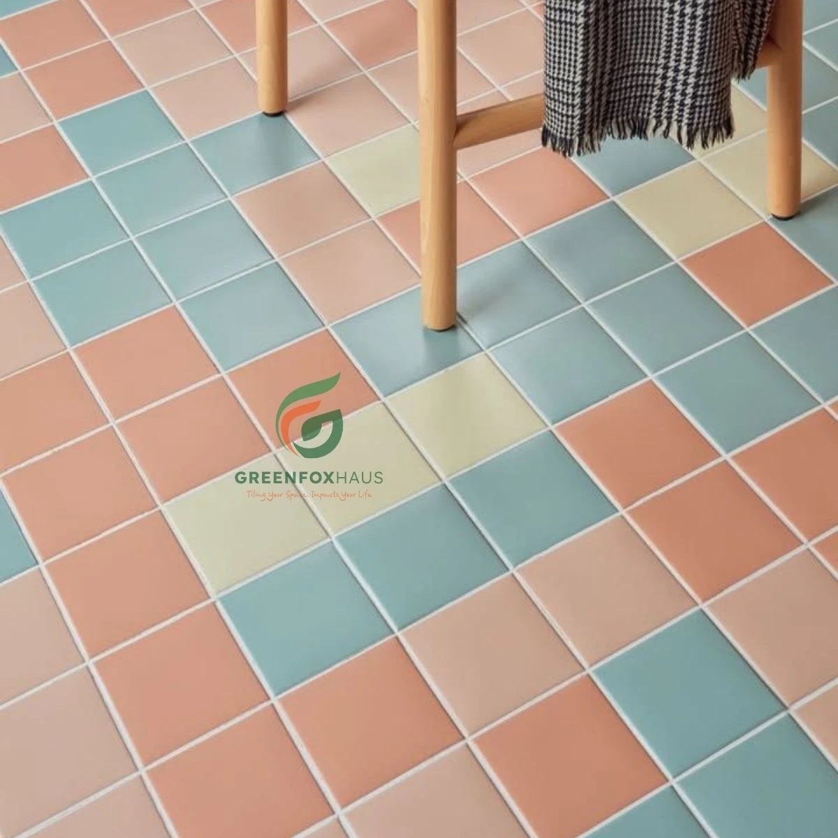 Gạch lát nền mosaic gốm sứ phối màu pastel tạo điểm nhấn nghệ thuật cho không gian hiện đại