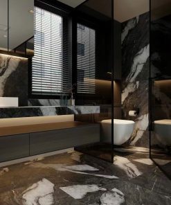 Gạch Lát Nền Matt Vân Marble Đen GF5.P6233 (600x1200mm)