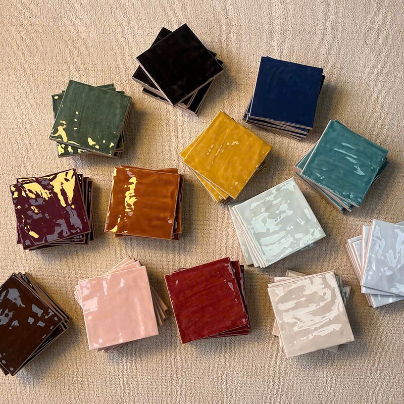 Gạch thẻ men gợn 100x100mm