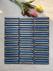 Gạch Trang Trí Mosaic Thanh Đũa Triple Xanh Biển Đa Sắc GF.TD019A