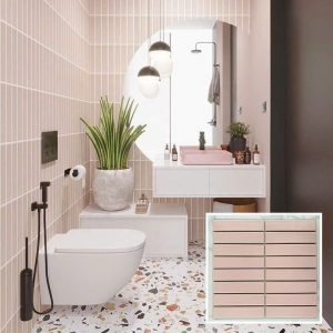 Gạch Mosaic Thanh Mờ Hồng pastel GF29.Y33F802