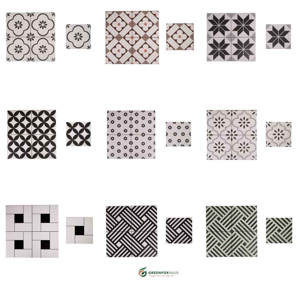 Gạch bông 30x30 , bề mặt matt, chất liệu porcelain, có thể ốp tường và lát nền tất cả các khu vực trong và ngoài nhà.