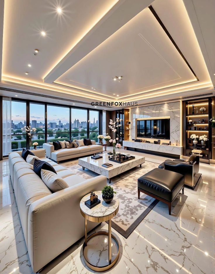 gạch ốp lát vân đá marble cao cấp phối cùng nội thât sang trọng