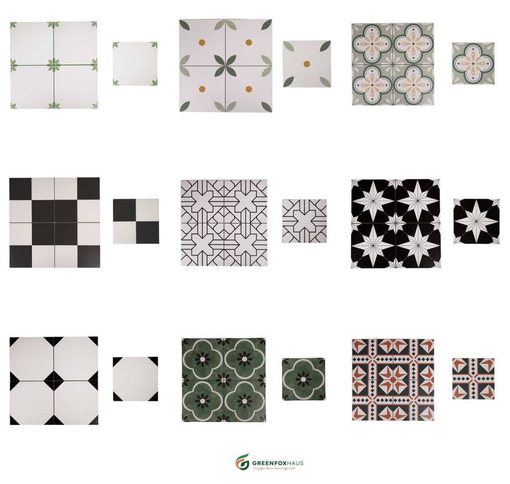 Gạch bông 30x30 , bề mặt matt, chất liệu porcelain, có thể ốp tường và lát nền tất cả các khu vực trong và ngoài nhà.