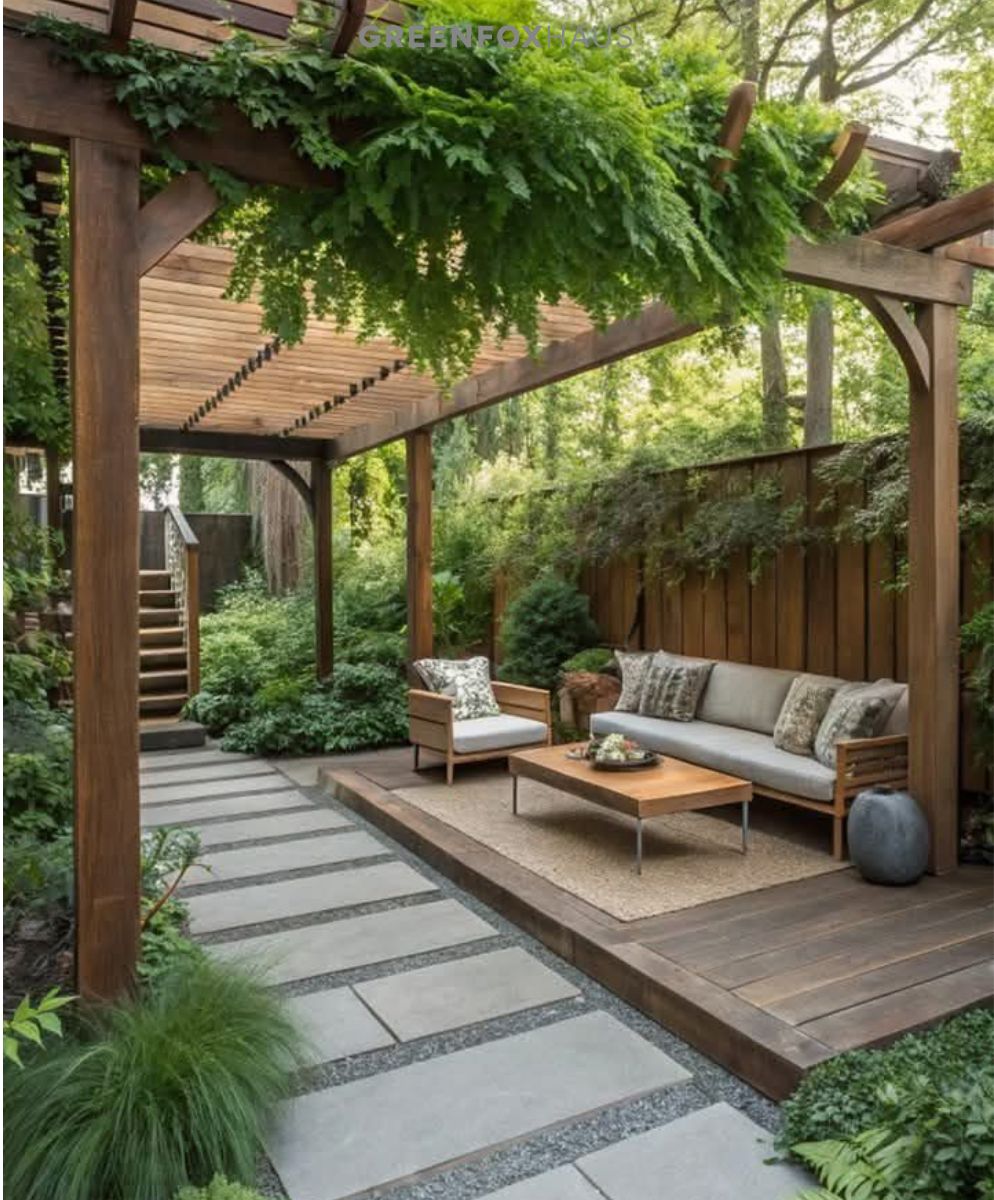 phối cảnh gạch lát nền sân vườn đẹp sử dụng gạch vân giả xi măng