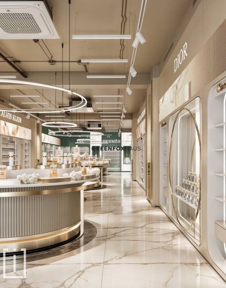 Gạch marble cho showroom chưng bày mỹ phẩm cao cấp