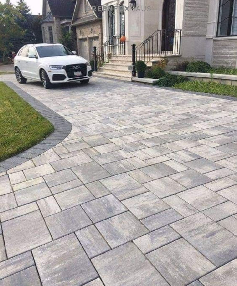 phối cảnh gạch lát nền sân vườn đẹp sử dụng gạch vân giả đá