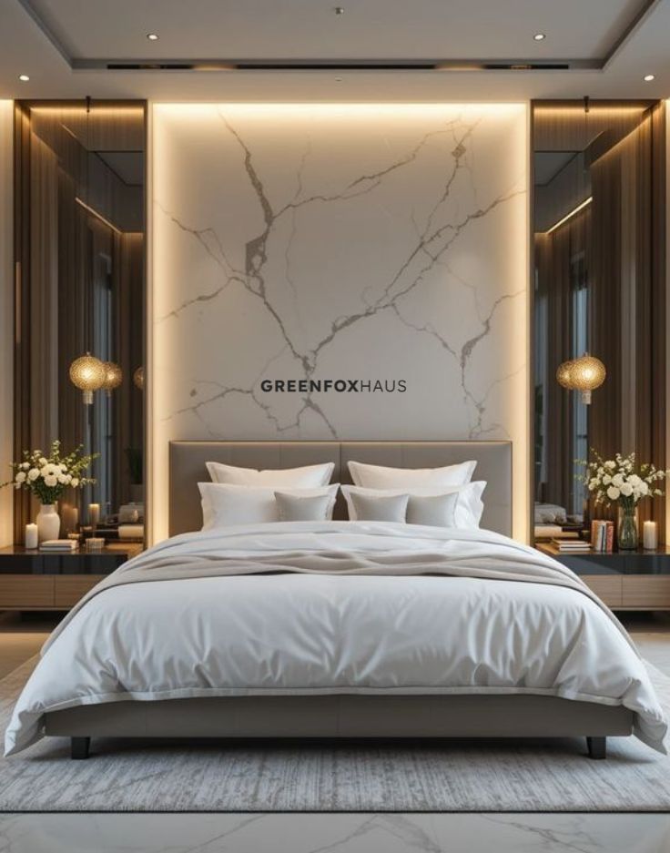 Gạch marble cho vách nhấn tường phòng ngủ