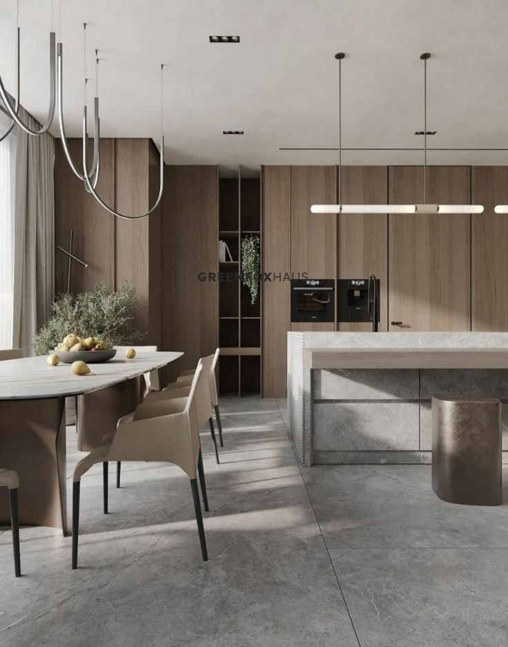 Gạch ốp lát phòng ăn màu xám phong cách hiện đại