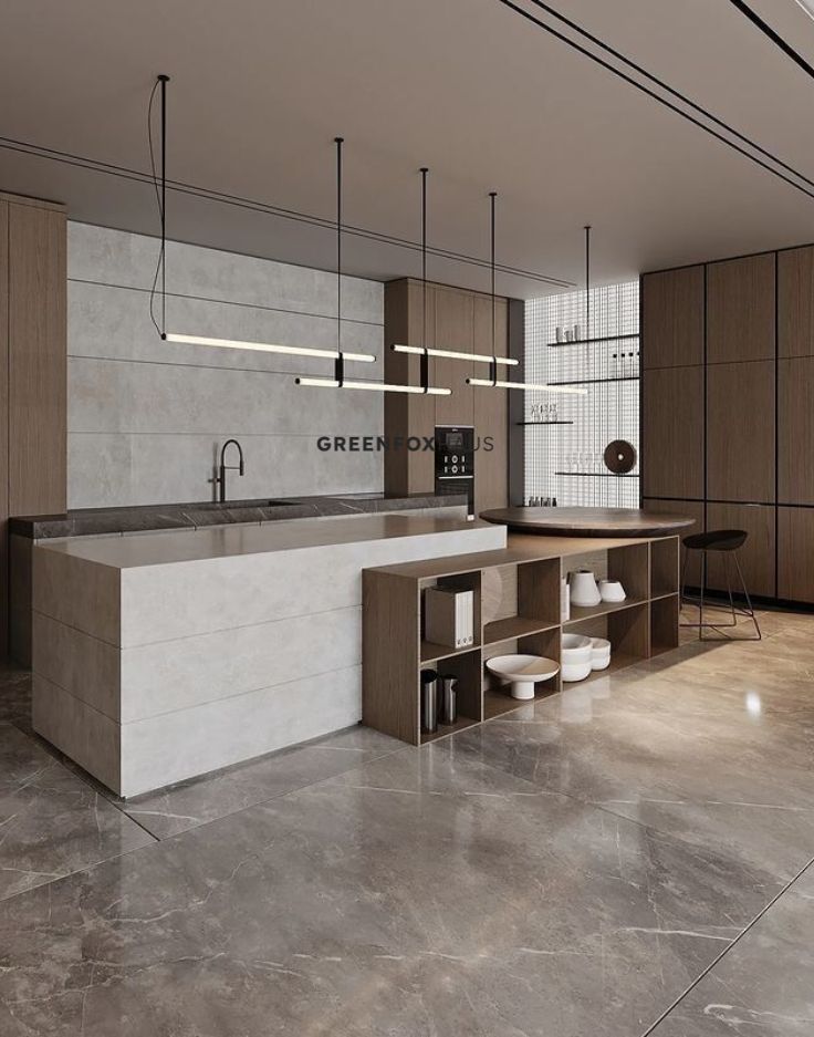 Gạch ốp lát phòng bếp vân đá cao cấp