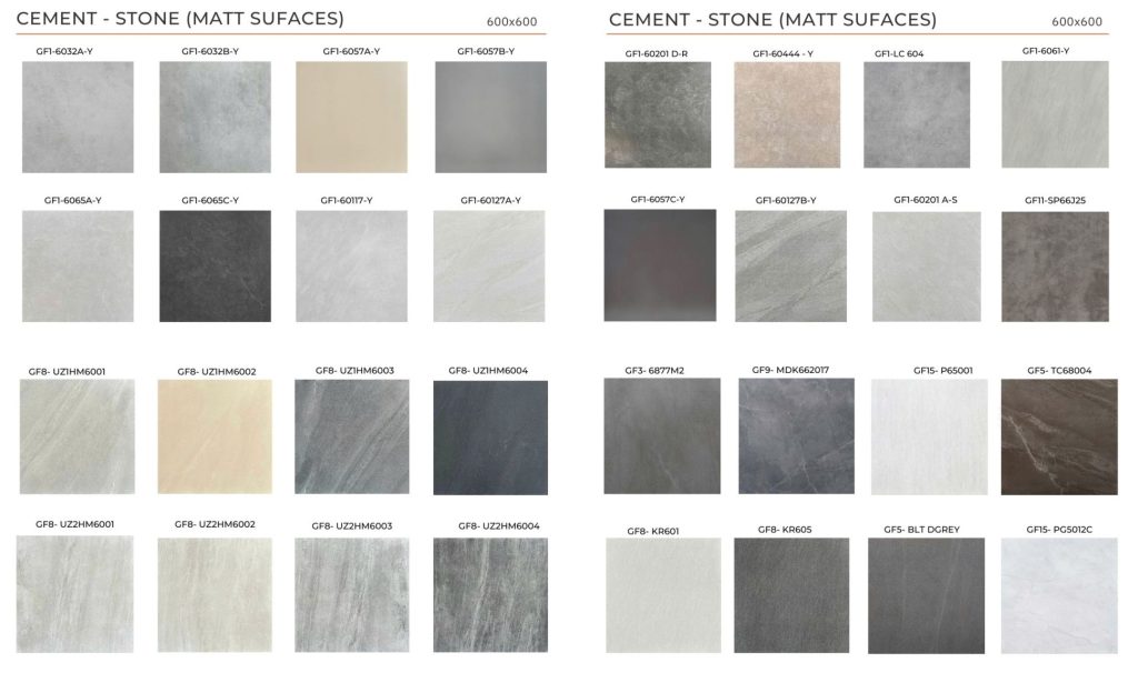 Bộ sưu tập gạch ốp lát vân xi măng tại Greenfox