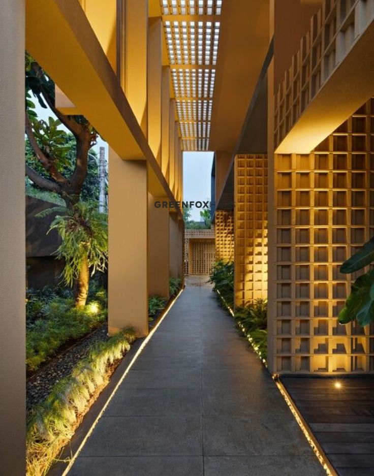 Gạch ốp lát lối đi ngoài trời phong cách hiện đại