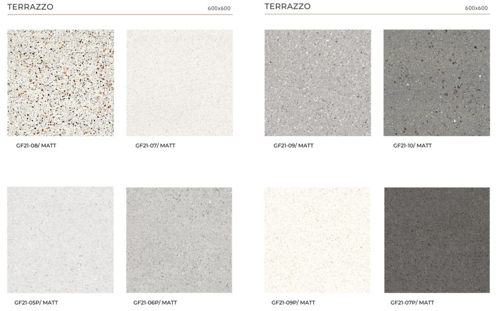 8 mẫu gạch terrazzo kích thước 600x600 bán chạy tại showroom gạch Greenfox