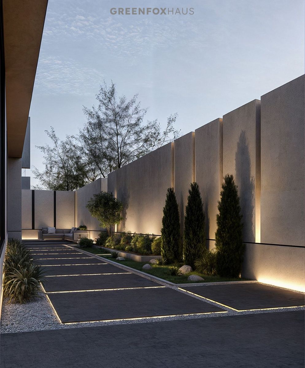 Sử dụng gạch lót sân  kết hợp sỏi tạo điểm nhấn