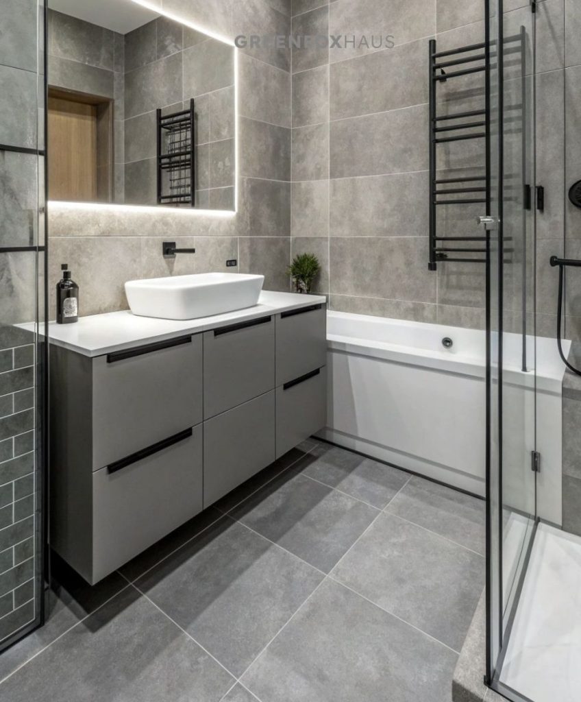 Mẫu gạch ốp nhà vệ sinh 30×60 xám đậm