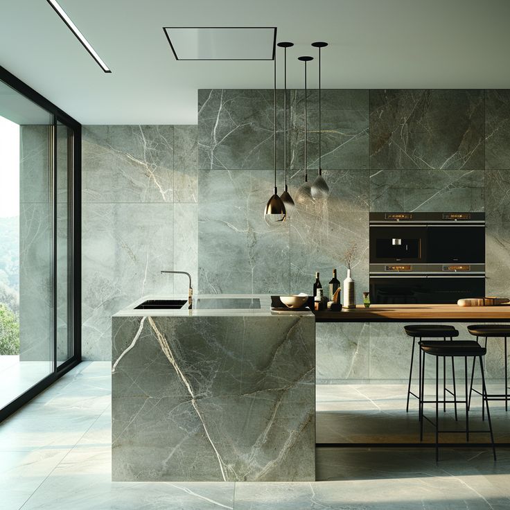Gạch marble xám vân trắng