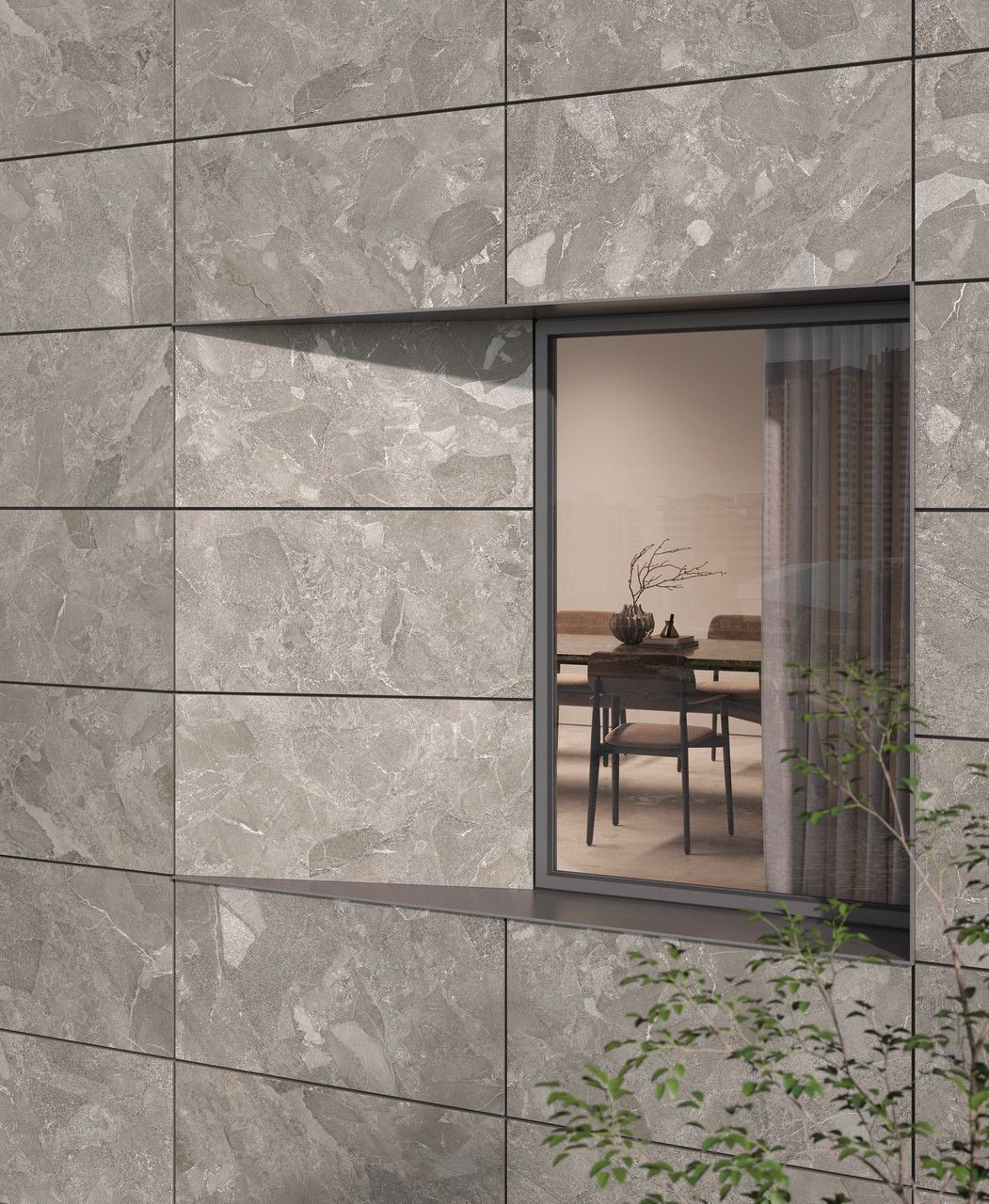 Gạch ốp mặt tiền 30x60 vân Marble xám khổ vừa