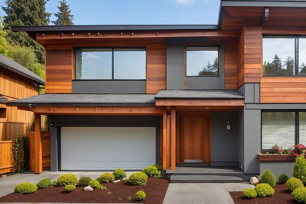 Mẫu gạch ốp tường ngoài trời đẹp vân gỗ giúp mặt tiền nhà trông ấm và sang hơn