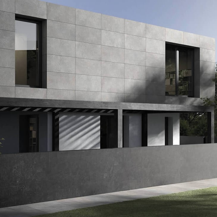 Bề mặt terrazzo hạt nhỏ mang lại hiệu ứng tinh tế, phù hợp các công trình tối giản, kiến trúc khối vuông hiện đại.