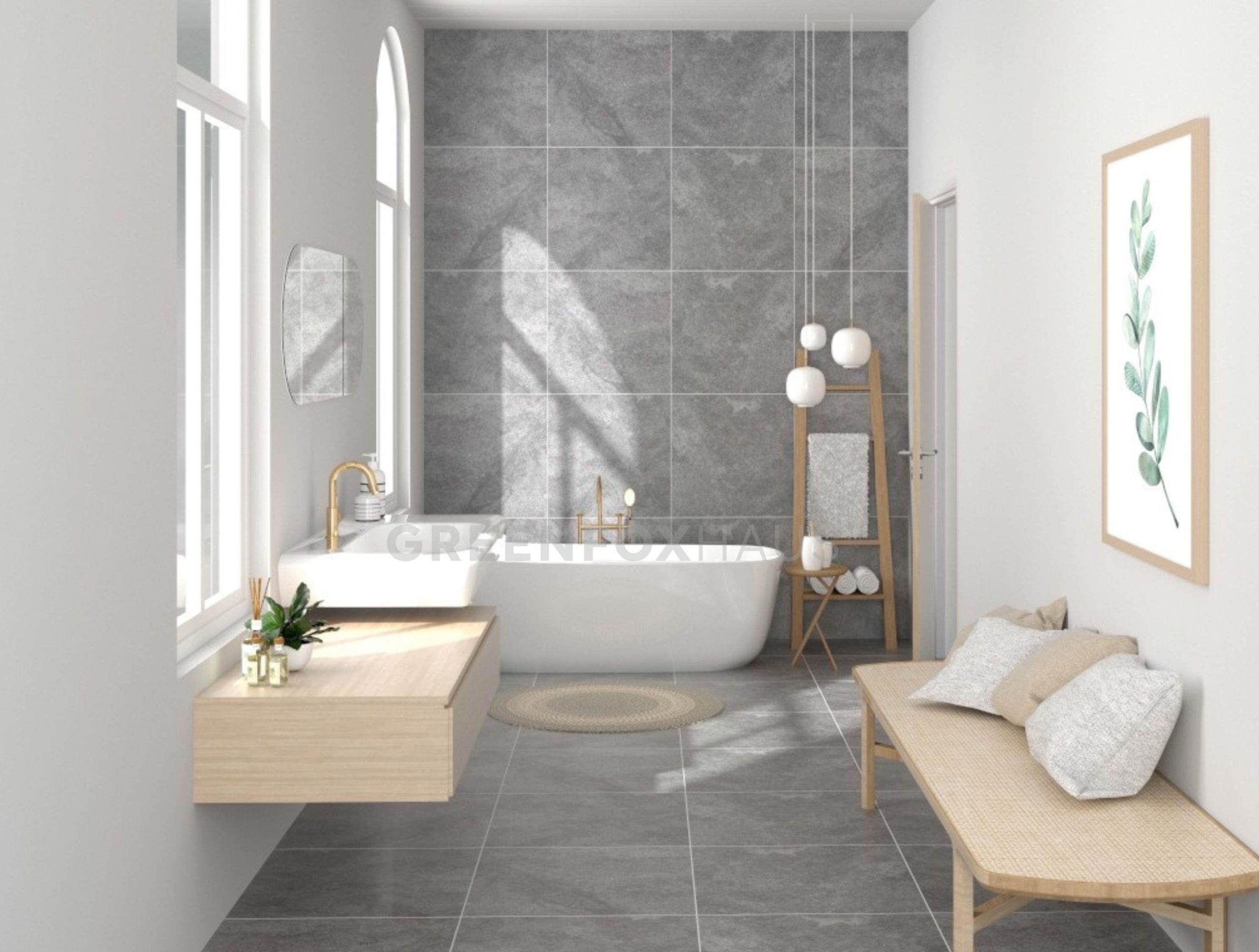 GẠCH ỐP LÁT MATT / SATIN FINISH VÂN ĐÁ XI MĂNG GF37.GHR06 (600×600mm / 300×600mm)