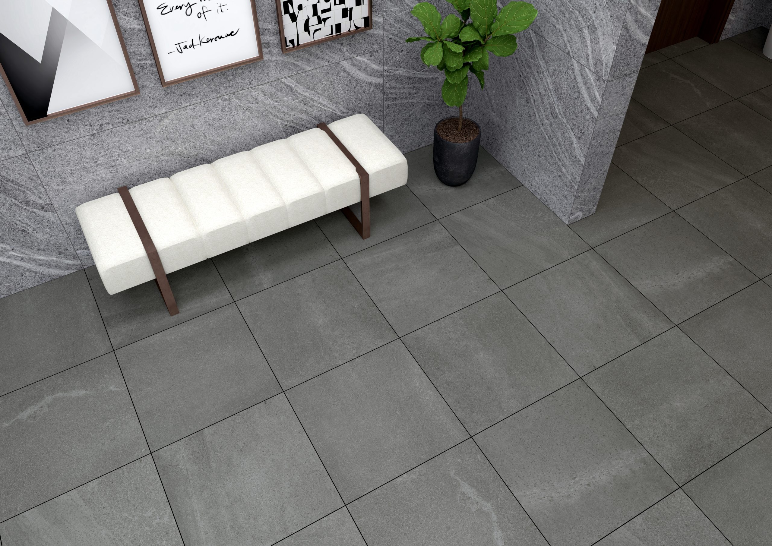 GẠCH ỐP LÁT MATT VÂN ĐÁ XÁM ĐẬM GF37.GGL03 (600x600mm / 300x600mm)