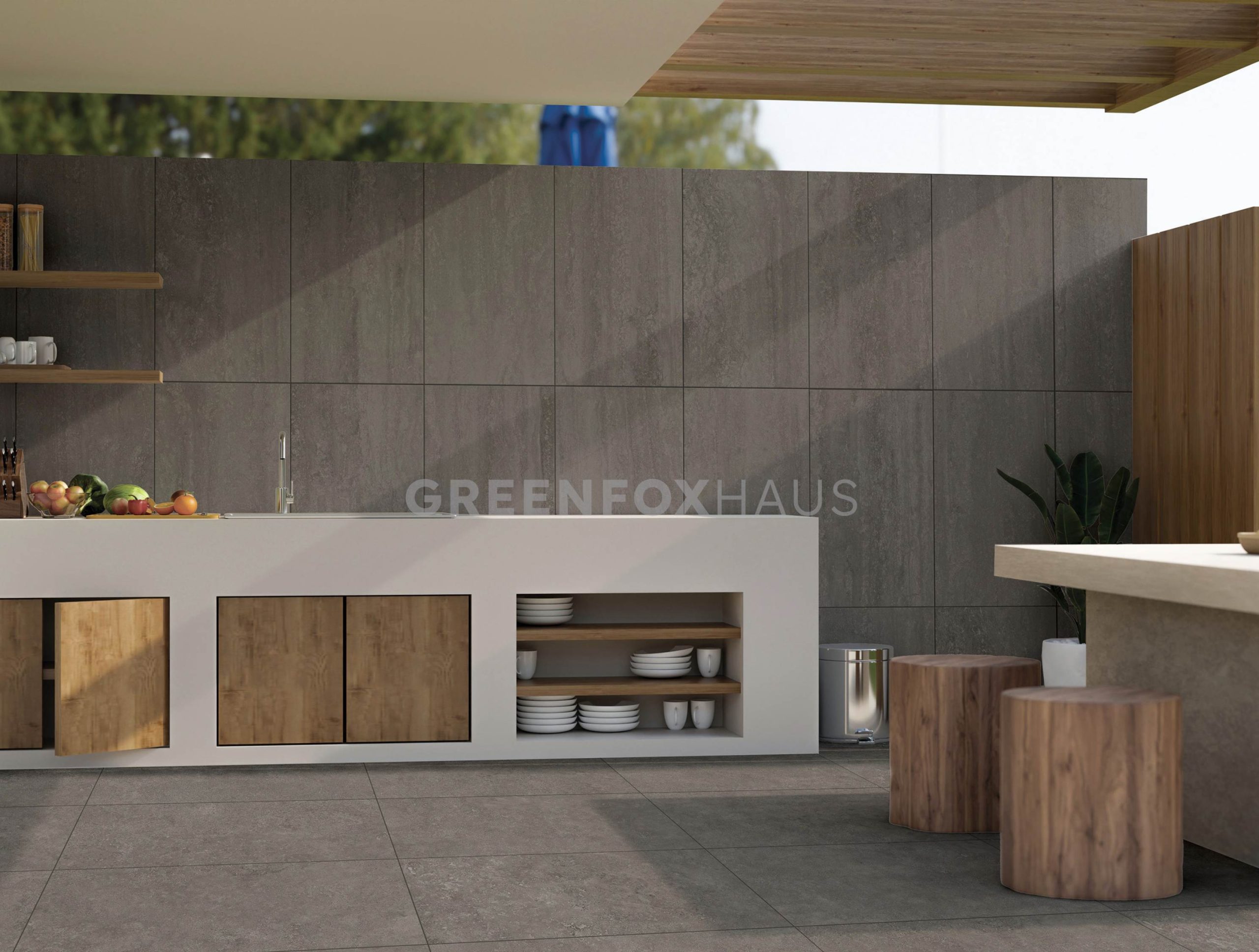 GẠCH ỐP LÁT MATT VÂN ĐÁ TRAVERTINE TONE XÁM ĐẬM GF37.GGOY05 (600×600mm / 600×1200mm)