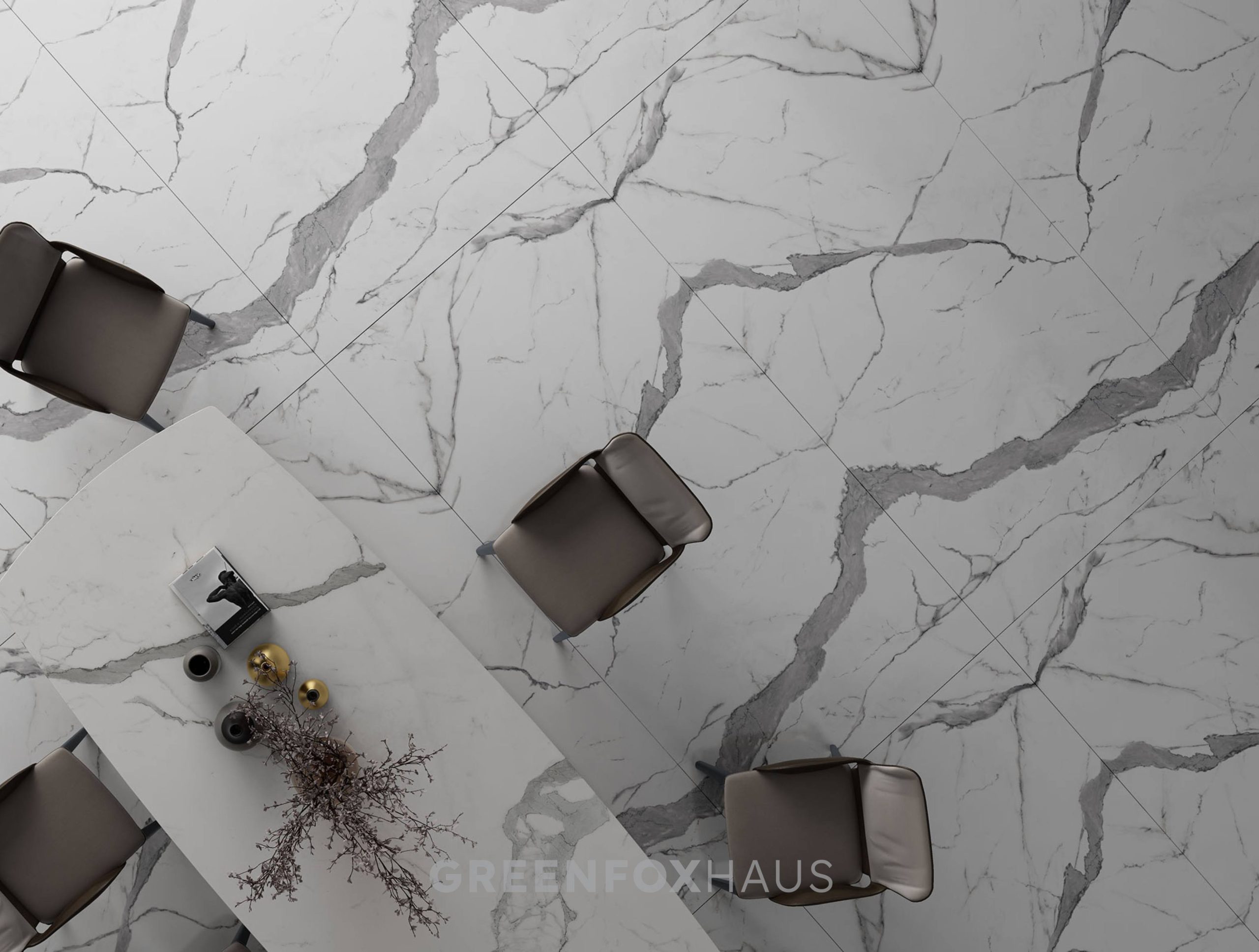 GẠCH KHỔ LỚN POLISHED VÂN MARBLE TRẮNG XÁM 1200×2400MM GF37.GLX21 (BIG SLAB)