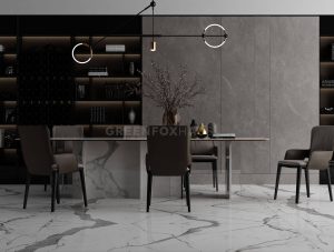 GẠCH KHỔ LỚN POLISHED VÂN MARBLE TRẮNG XÁM 1200×2400MM GF37.GLX21 (BIG SLAB)