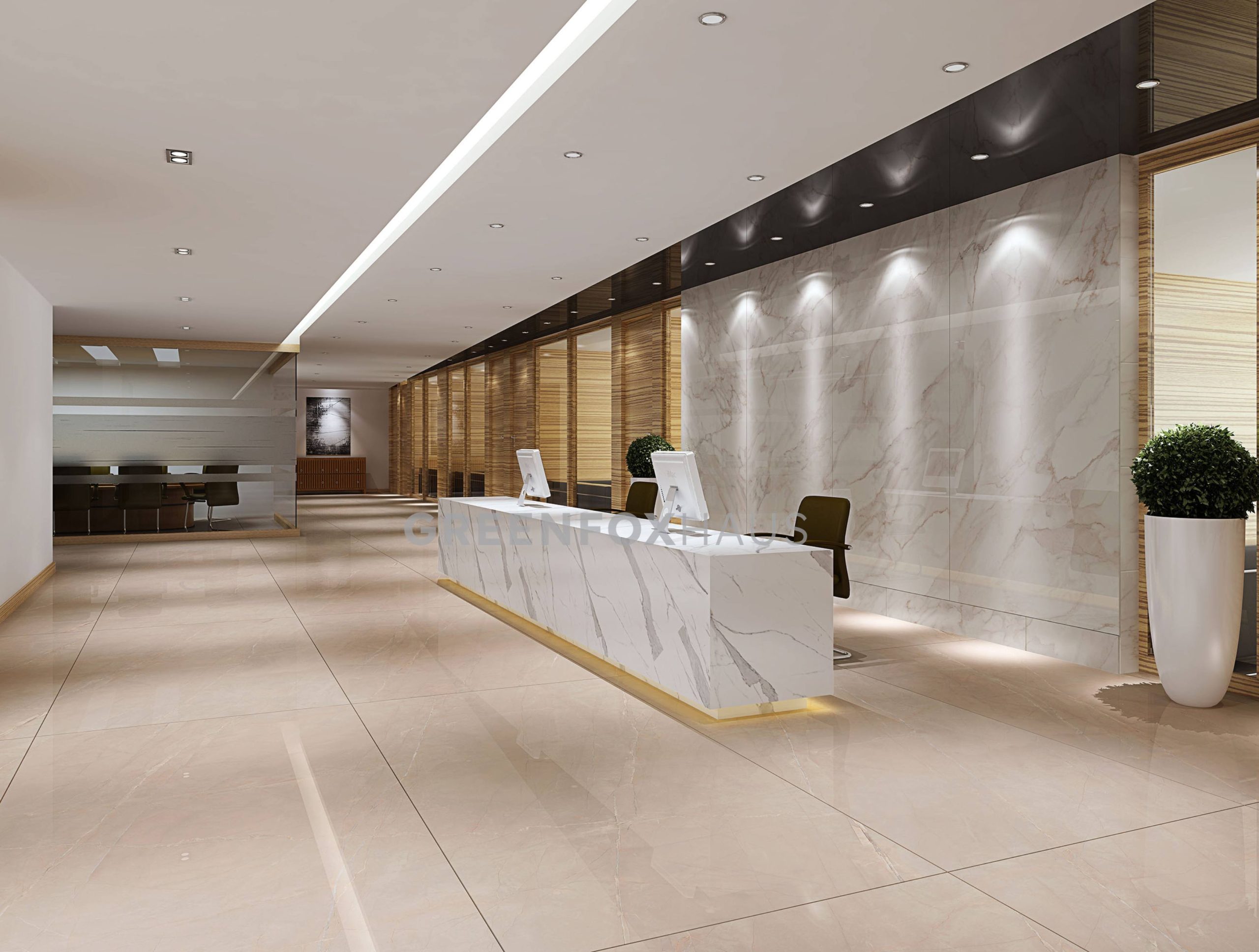 GẠCH KHỔ LỚN POLISHED VÂN ĐÁ MARBLE KEM NHẠT 1200×2400MM GF37.GLX23 (BIG SLAB)