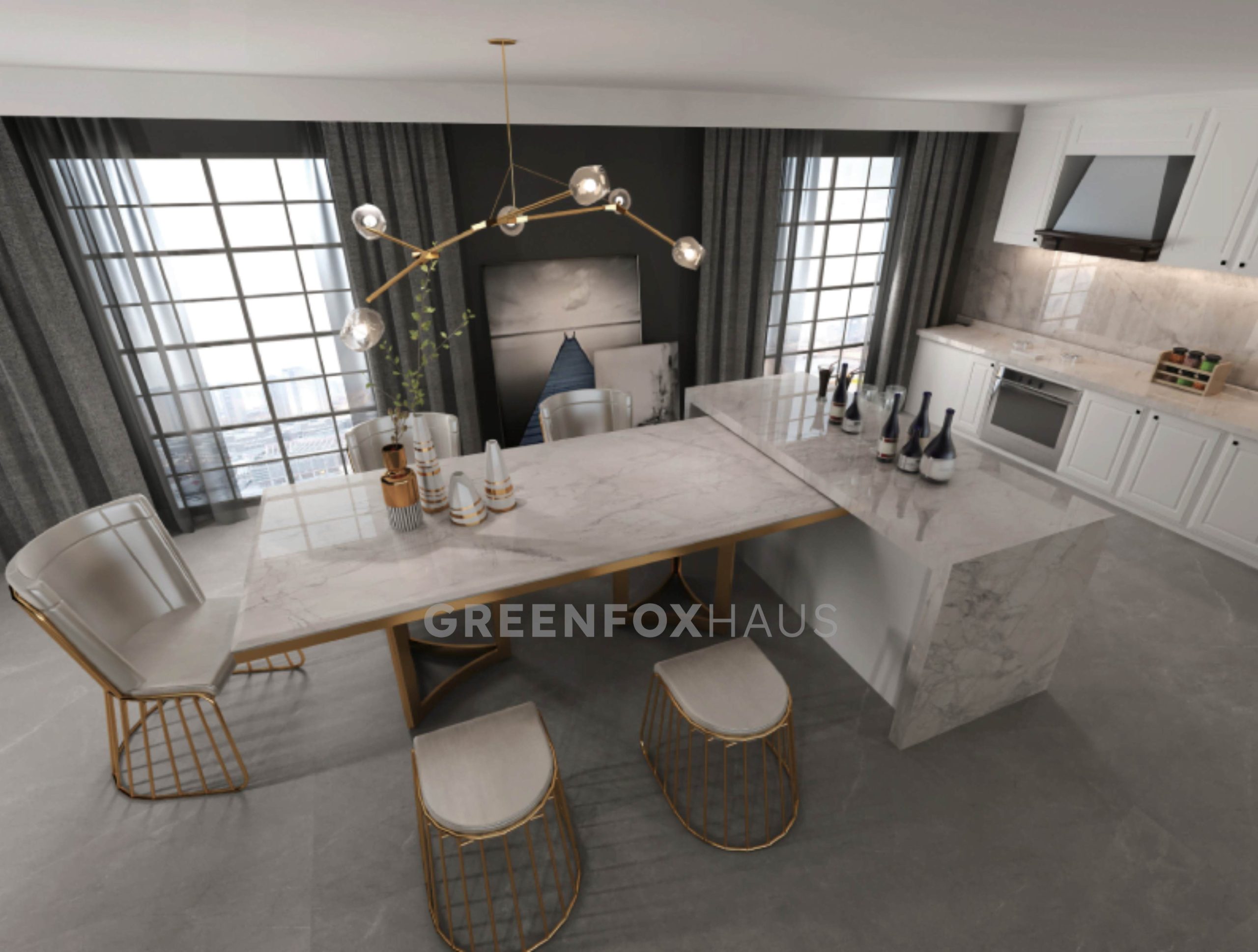 GẠCH KHỔ LỚN POLISHED VÂN ĐÁ MARBLE TRẮNG XÁM VÂN DÀY 1200×2400MM GF37.GLX32 (BIG SLAB)