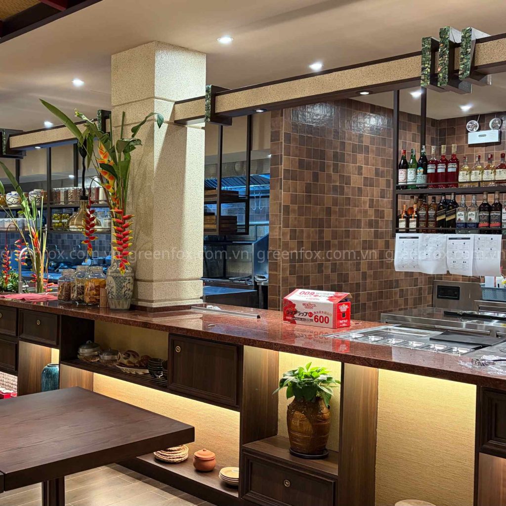 Gạch giả thẻ vuông 300x600 ốp bếp nhà hàng SON Greenfox bền đẹp dễ vệ sinh