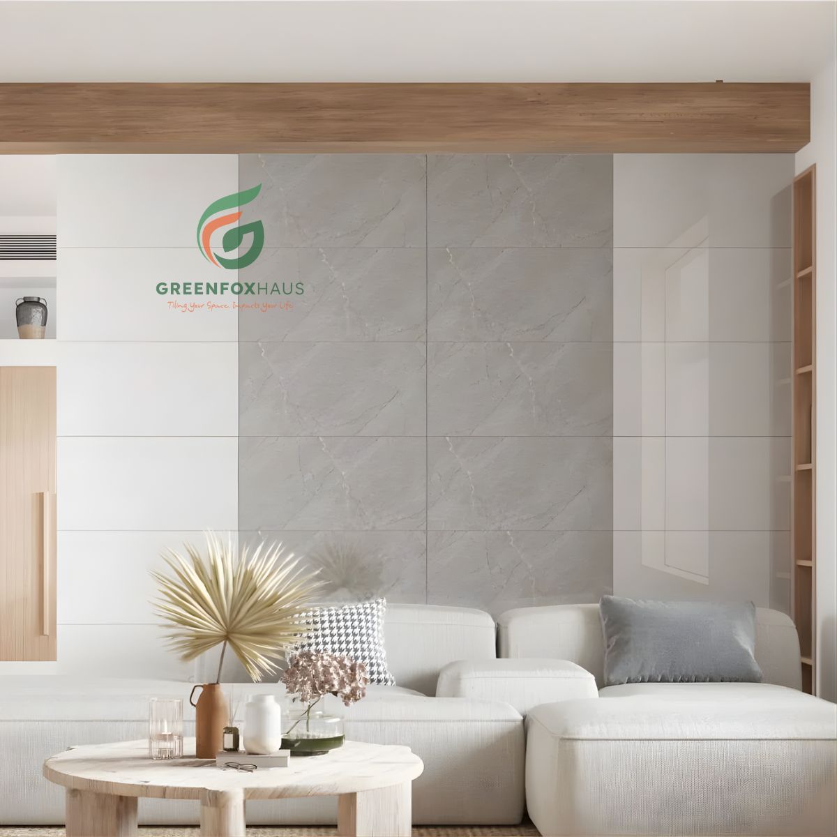 giá gạch ốp tường 30x60 màu xám cho phòng khách hiện đại