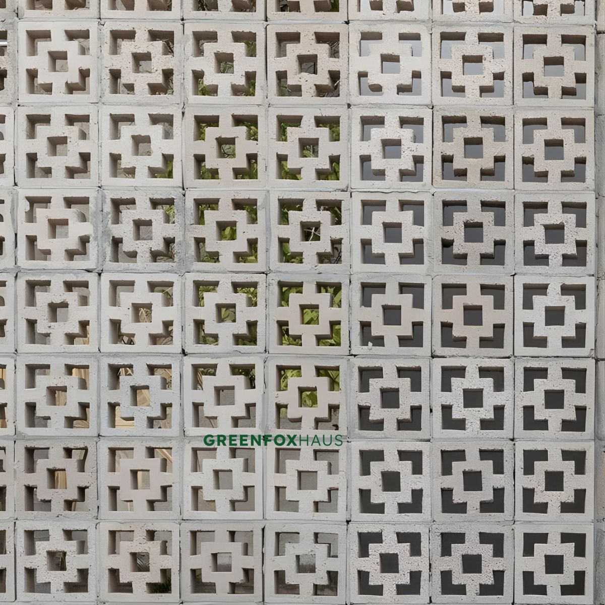 mẫu gạch bông gió xi măng họa tiết hình học, các loại gạch thông gió trang trí tường lấy sáng tự nhiên