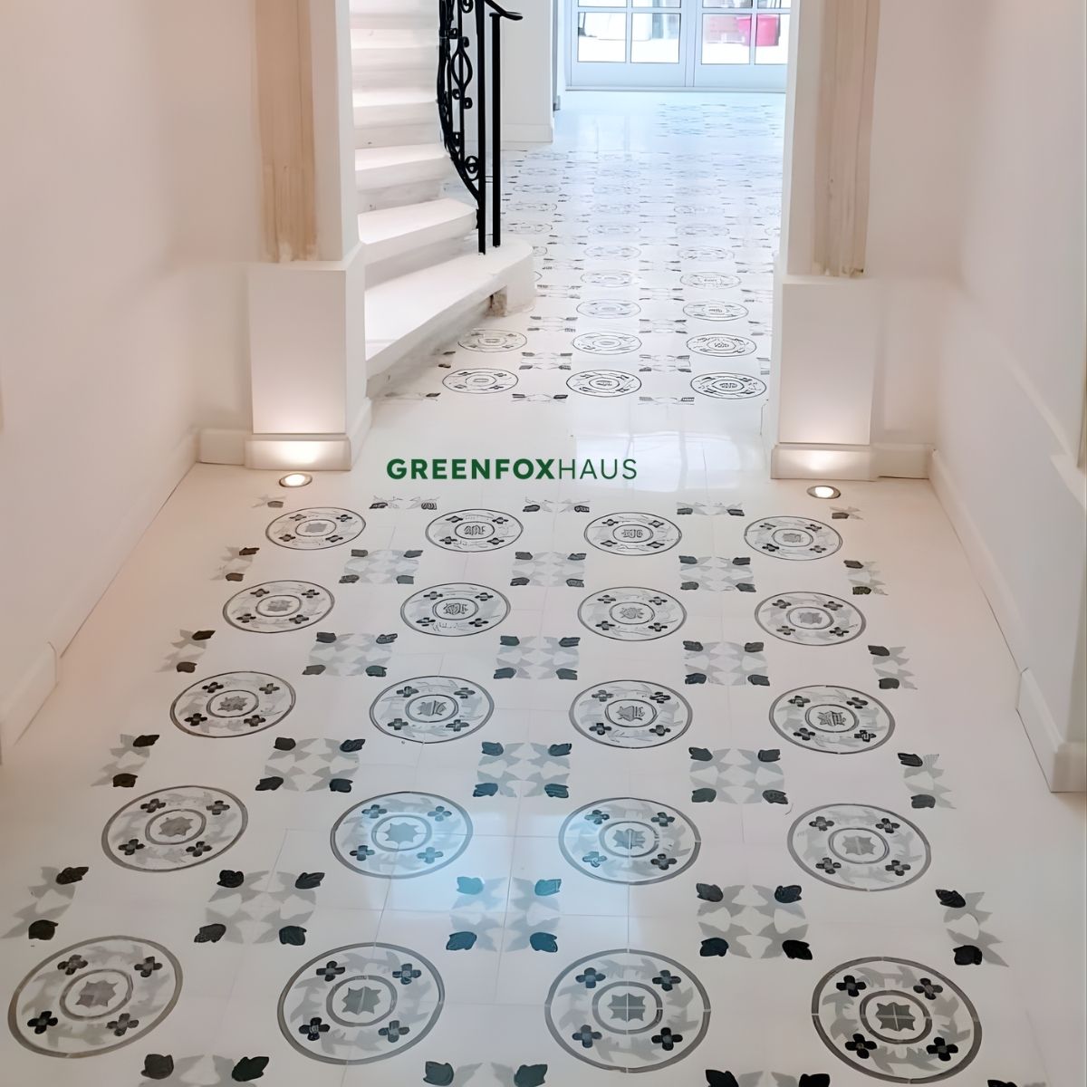 gạch bông 20x20 họa tiết tròn lát sàn nhà tạo hiệu ứng thị giác tinh tế