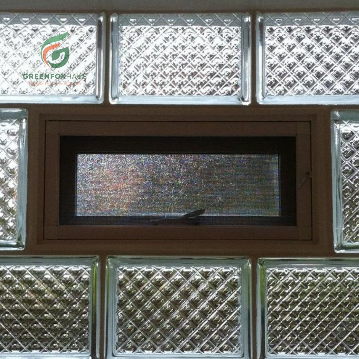 kích thước gạch kính lấy sáng vân kim cương kết hợp ô kính lấy sáng cửa sổ tăng tính thẩm mỹ