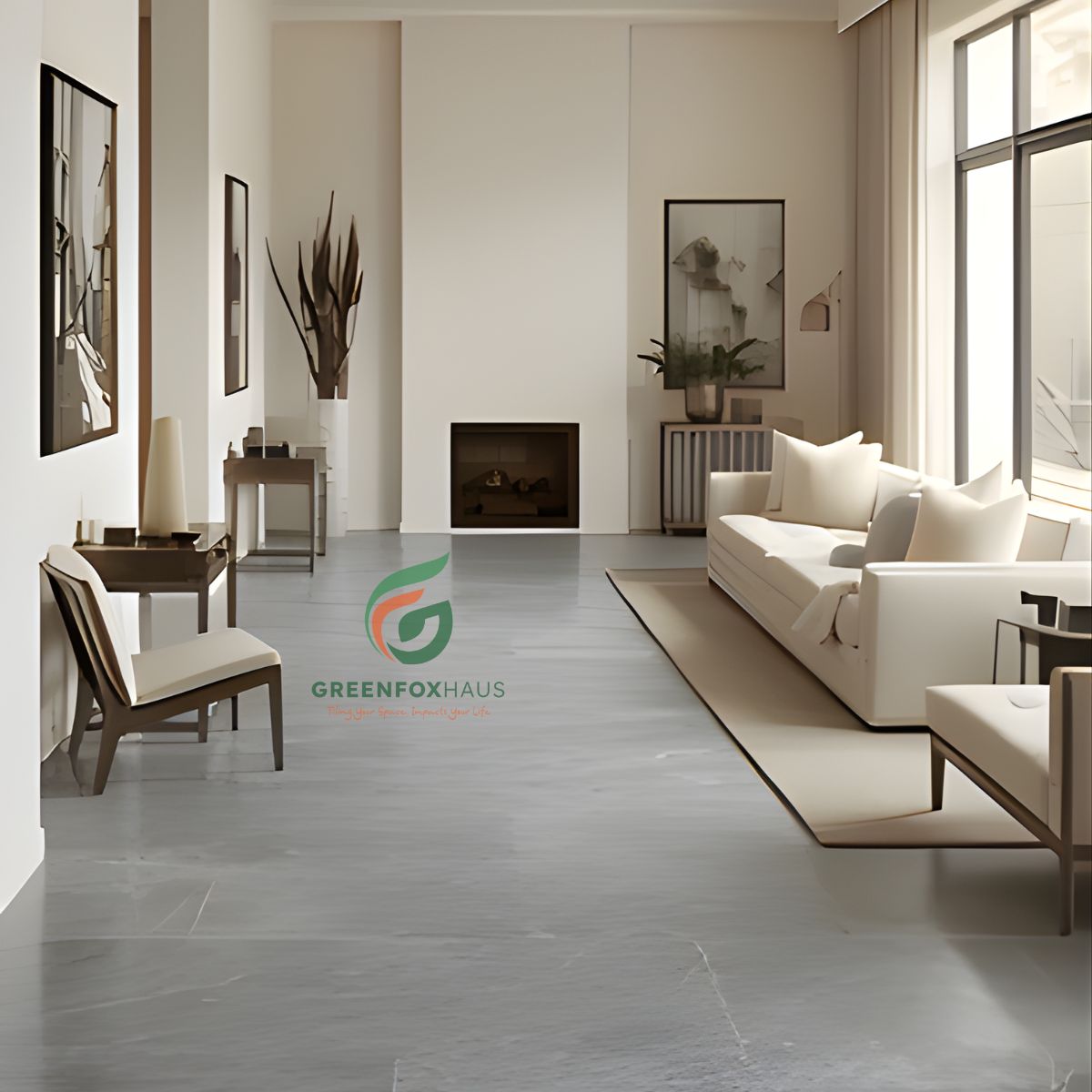 gạch lát nền 80x80 màu xám đậm vân đá chống trơn cho phòng khách hiện đại