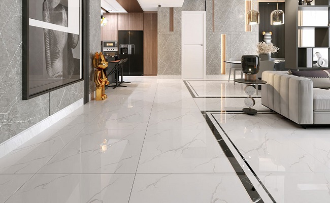 gạch lát nền 60x60 vân đá marble bóng phòng khách cao cấp hiện đại