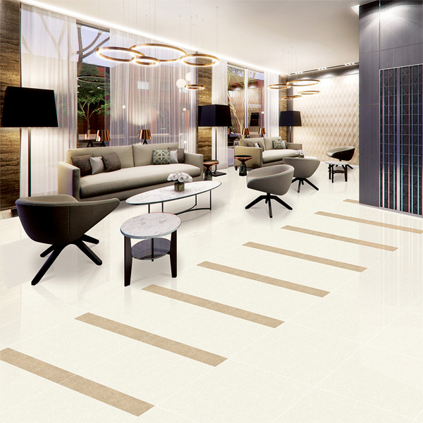 gạch lát nền 60x60 màu kem sáng phòng khách hiện đại sang trọng