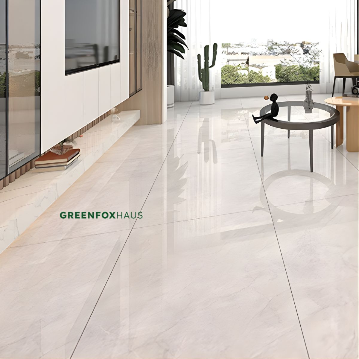 các mẫu gạch lát nền trắng vân mây đẹp cho nhà phố