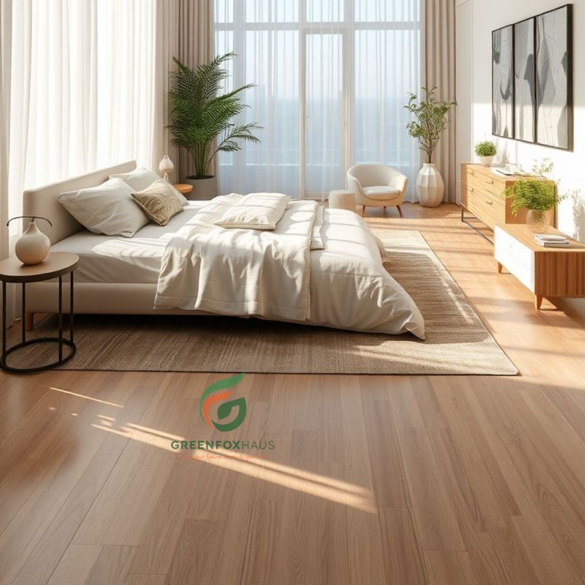 gạch lát nền phòng ngủ 80x80 vân gỗ tông sáng tạo không gian thư giãn