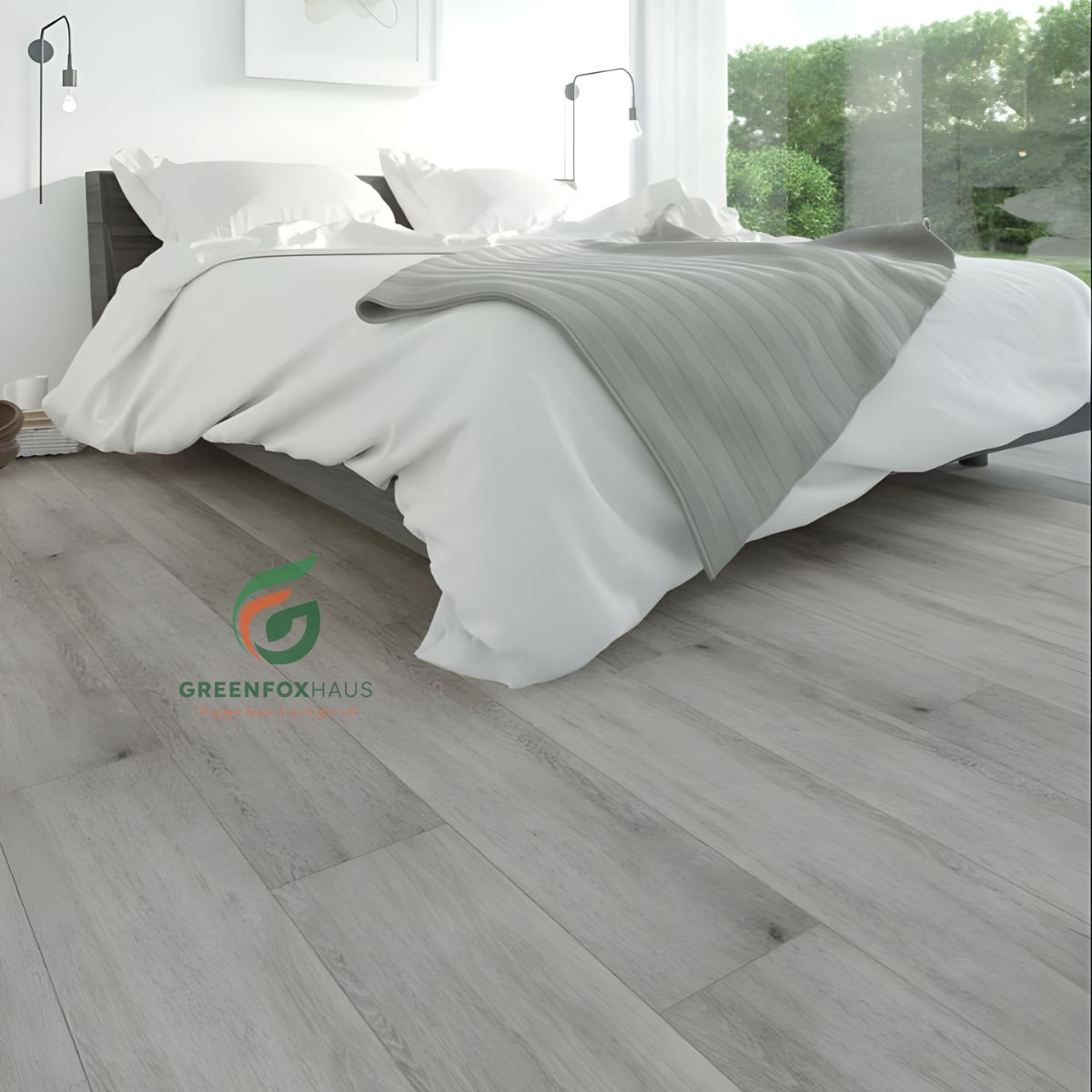 gạch lát nền màu ghi xám vân gỗ tự nhiên tạo cảm giác nhẹ nhàng thư giãn