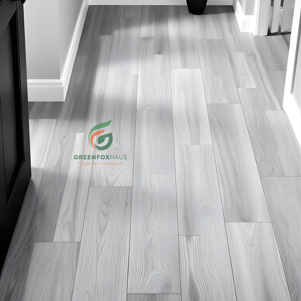 gạch màu xám ghi vân gỗ lát nền chống ẩm phù hợp nhiều không gian