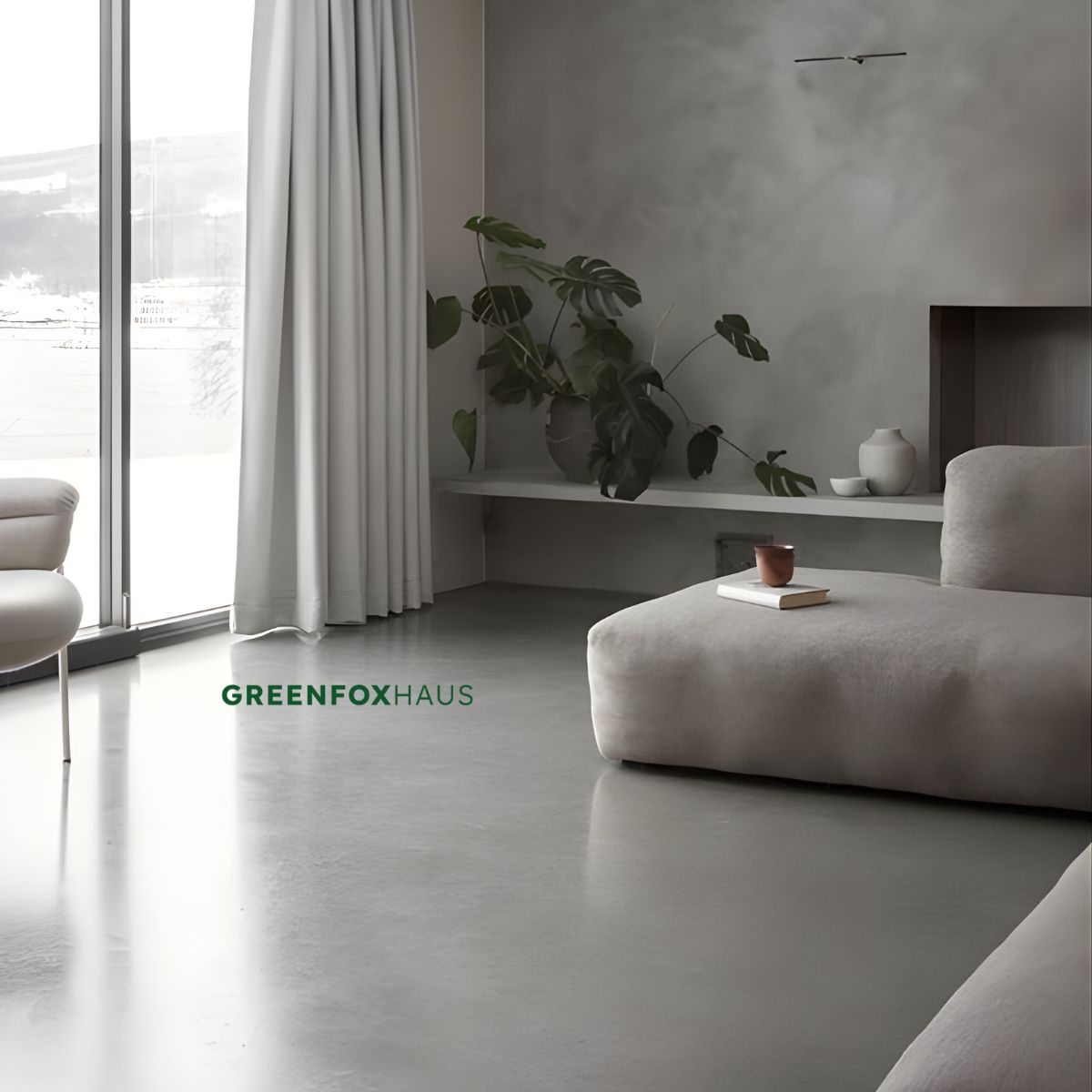 gạch men 80x80 vân xi măng màu xám nhạt cho không gian thư giãn hiện đại