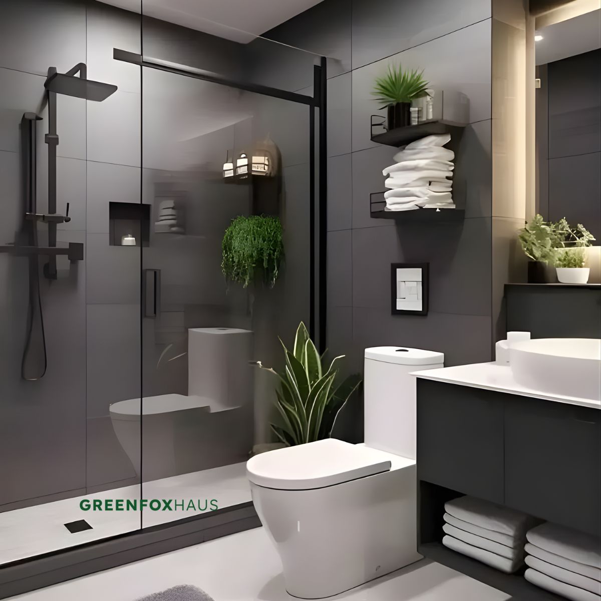 gạch ốp nhà vệ sinh 30x60 màu xám hiện đại, mẫu gạch ốp tường 30x60 đẹp