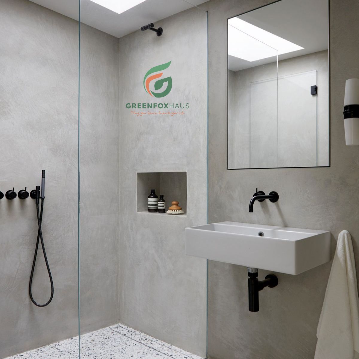 gạch ốp nhà vệ sinh 30x60 vân xi măng hiện đại, gạch ốp nhà tắm đẹp