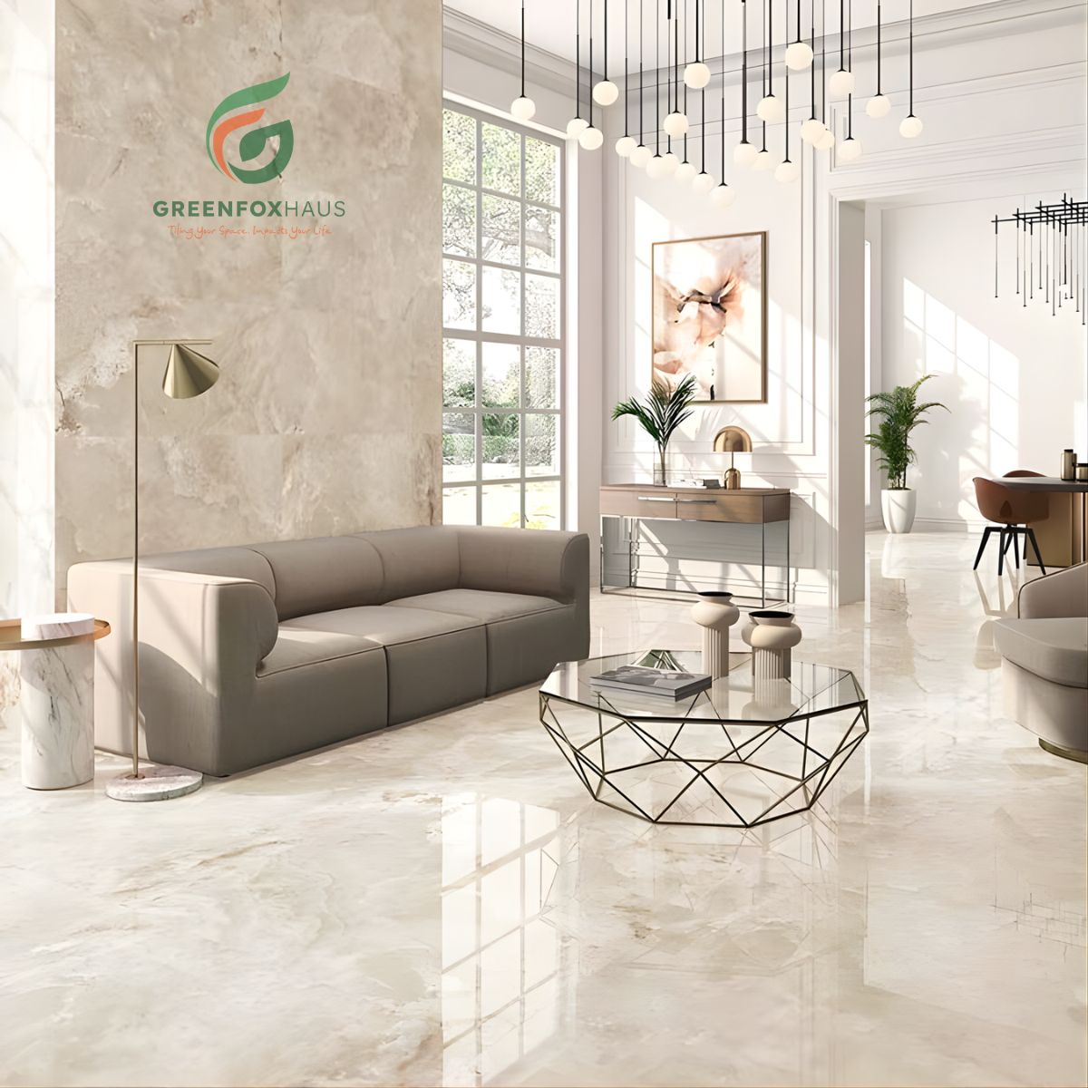 gạch ốp tường 30x60 vân đá marble bóng cho phòng khách sang trọng