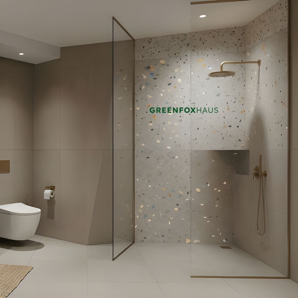 gạch ốp nhà vệ sinh vân terrazzo màu xám gạch ốp nhà vệ sinh phong cách retro hiện đại gạch ốp nhà vệ sinh chống bám bẩn cho phòng tắm