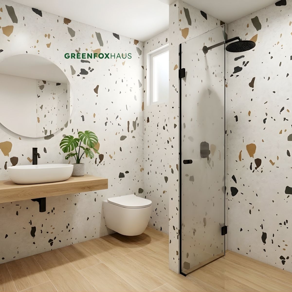 gạch ốp nhà vệ sinh vân terrazzo hạt lớn gạch ốp nhà vệ sinh phong cách cá tính gạch ốp nhà vệ sinh cho phòng tắm độc đáo