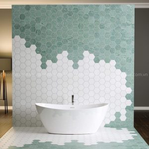 gạch lục giác trang trí phòng tắm đẹp hiện đại