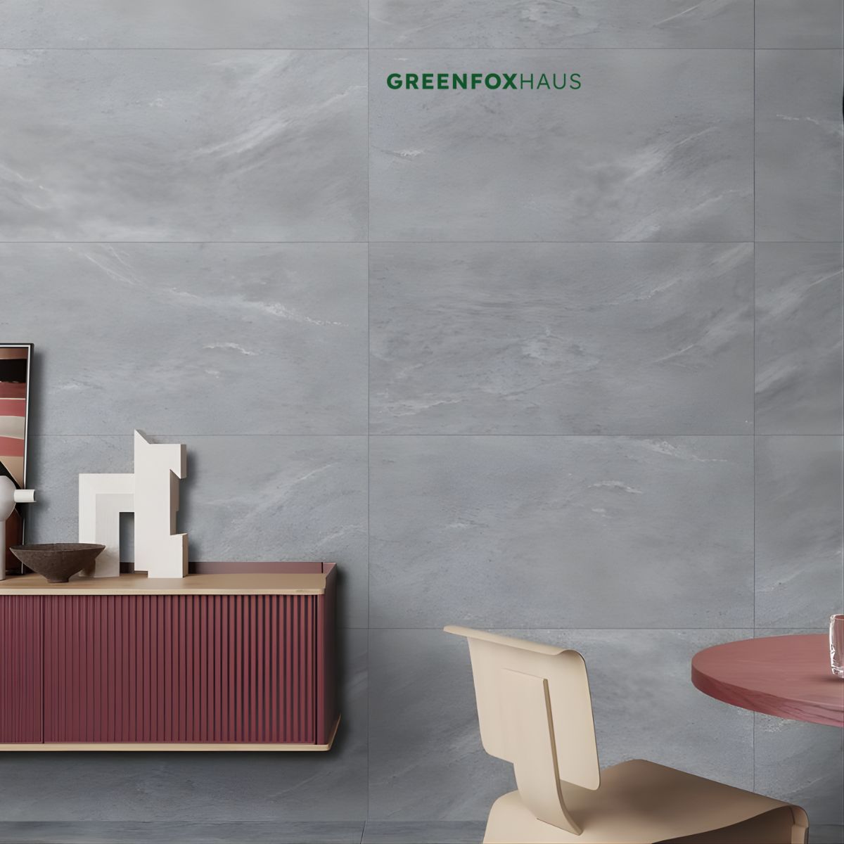 gạch ốp tường 30x60 màu xám lát ngang tạo hiệu ứng mở rộng không gian